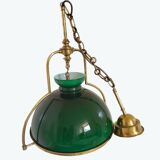 Vintage green opaline pendant light