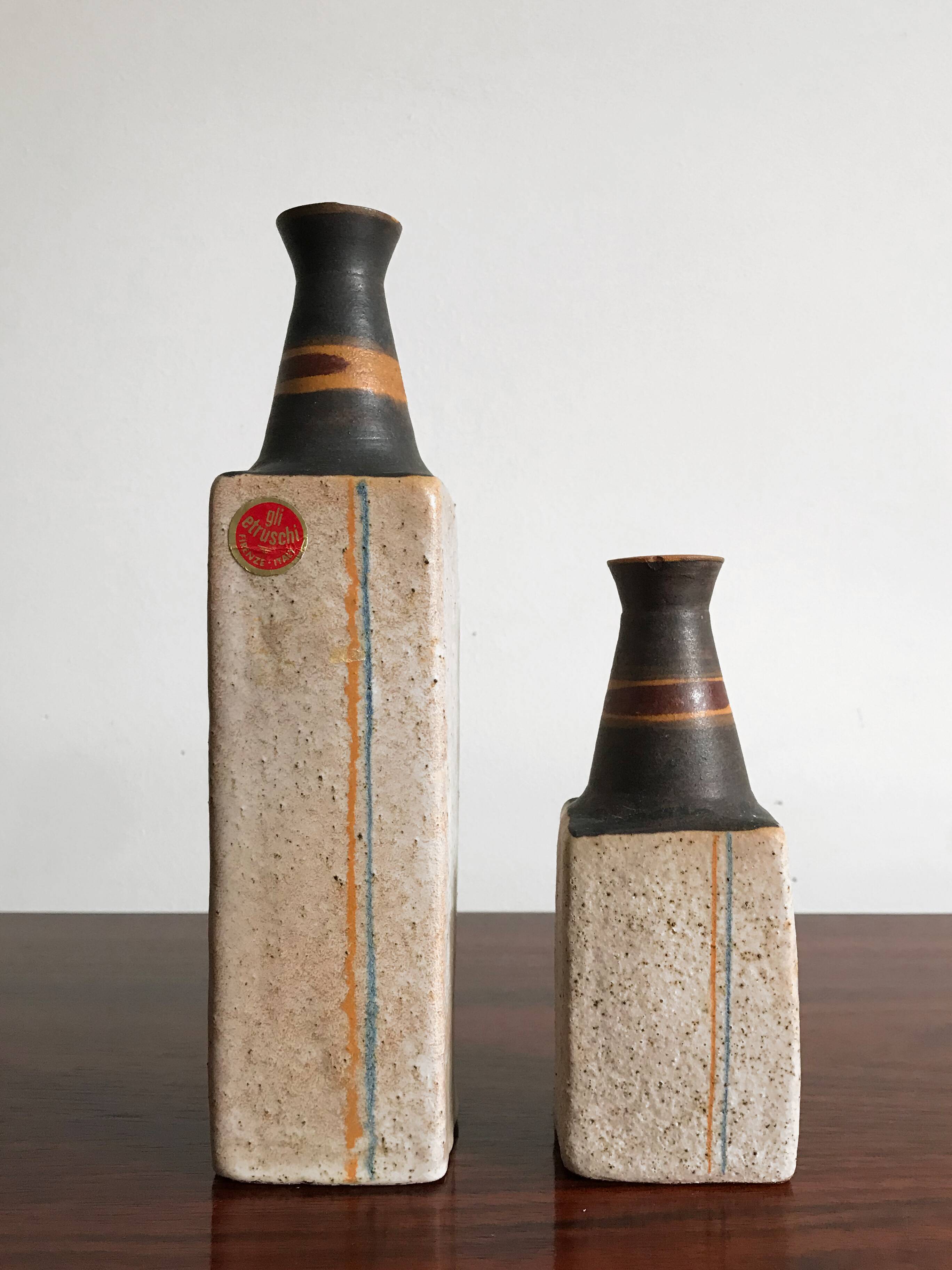 Ivo Sassi italian ceramic set vases bottles, 1950s