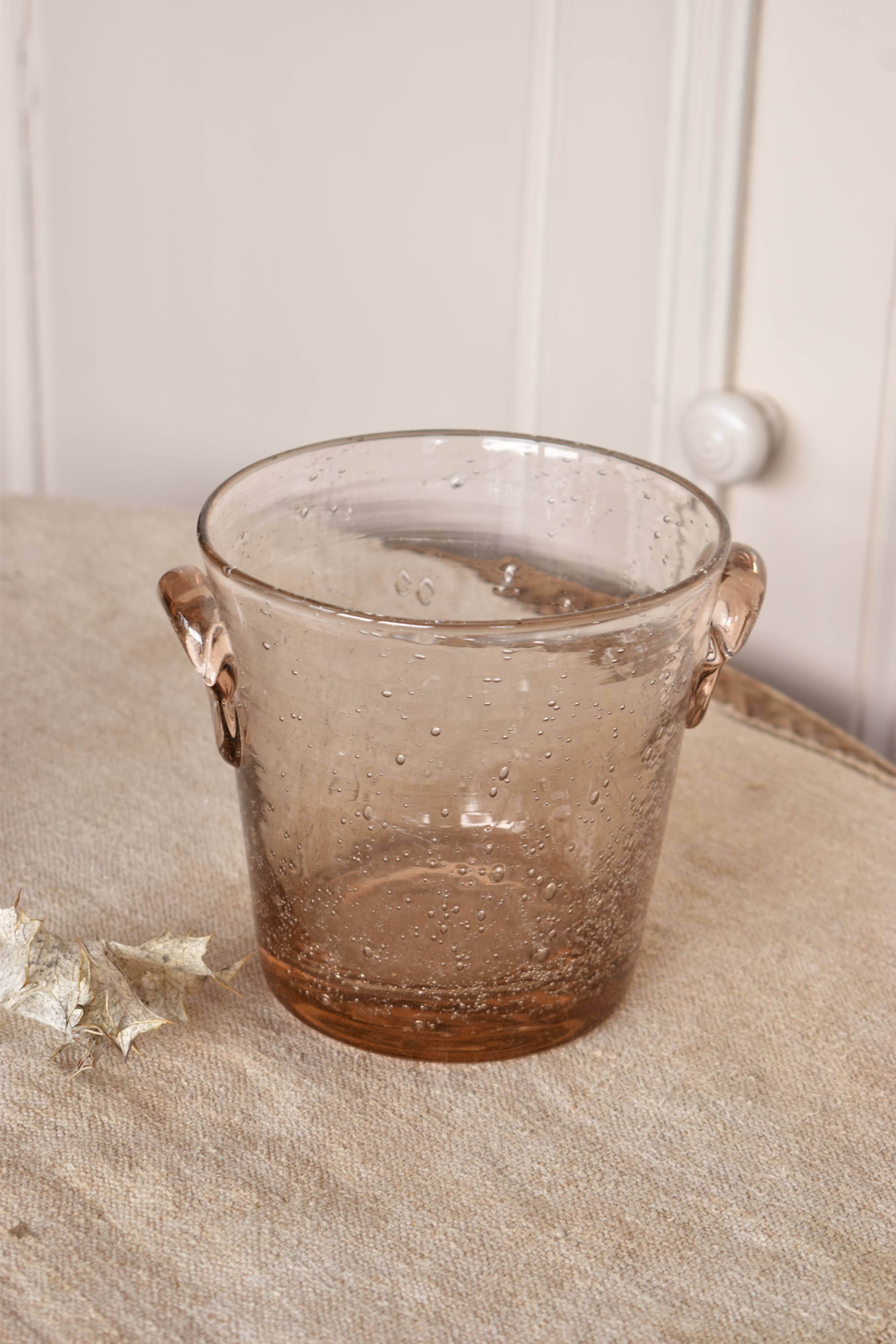 Ice bucket biot old bubble glass