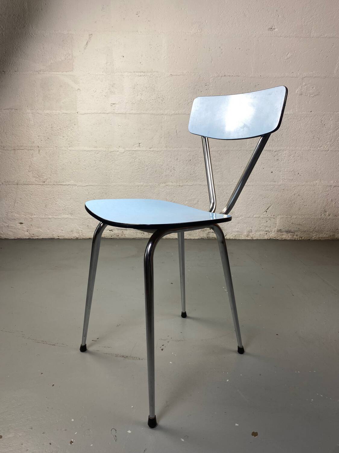 Blue Formica chair