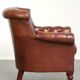Cognac-coloured cow leather Chesterfield armchair in English style