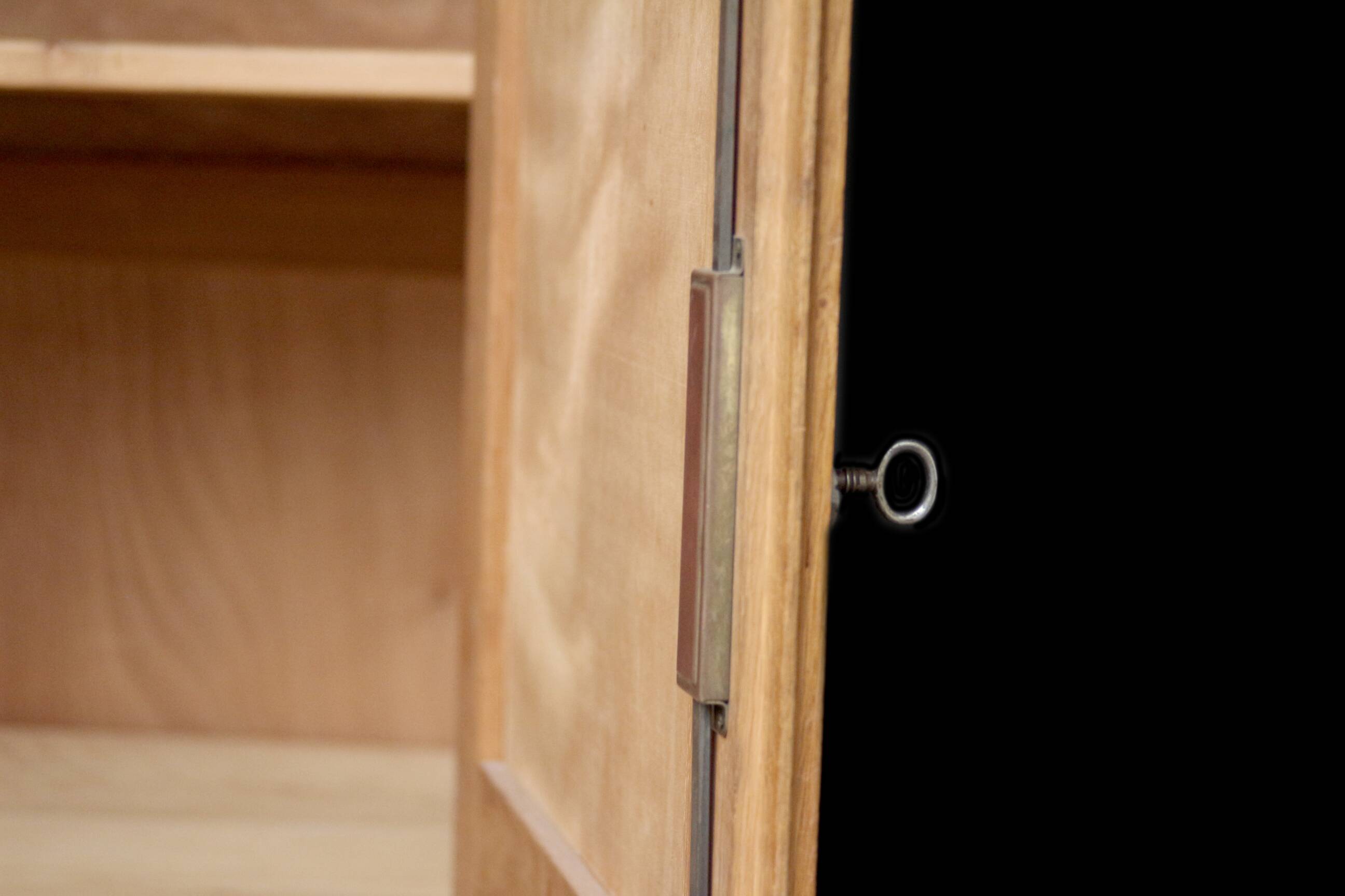 Parisian administrative cabinet from the 1950s. Blond oak.