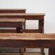 Antique Gothic Church Benches, Late 1800s – Set of 4 Pine Wood Pew Benches
