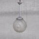 Geometric etched glass and metal art deco pendant light