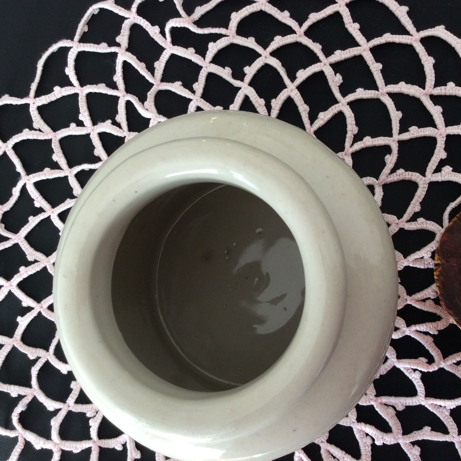 Old mustard pot in glazed stoneware LAB-Lagny with cork stopper