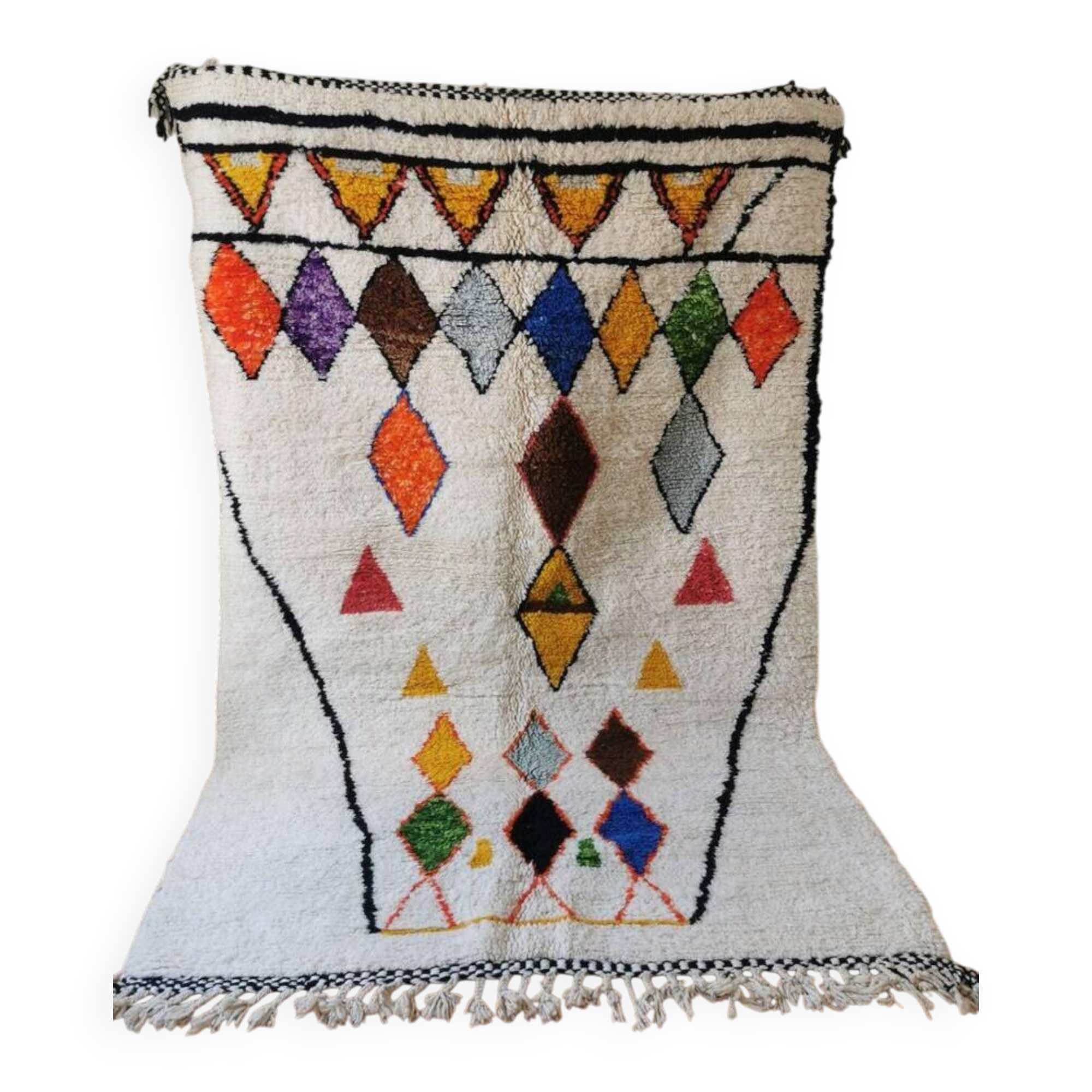 Tapis beni ouraine fait main traditionnelle taille 150 x 250 cm