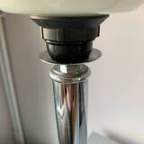 Art deco white opaline chrome lamp