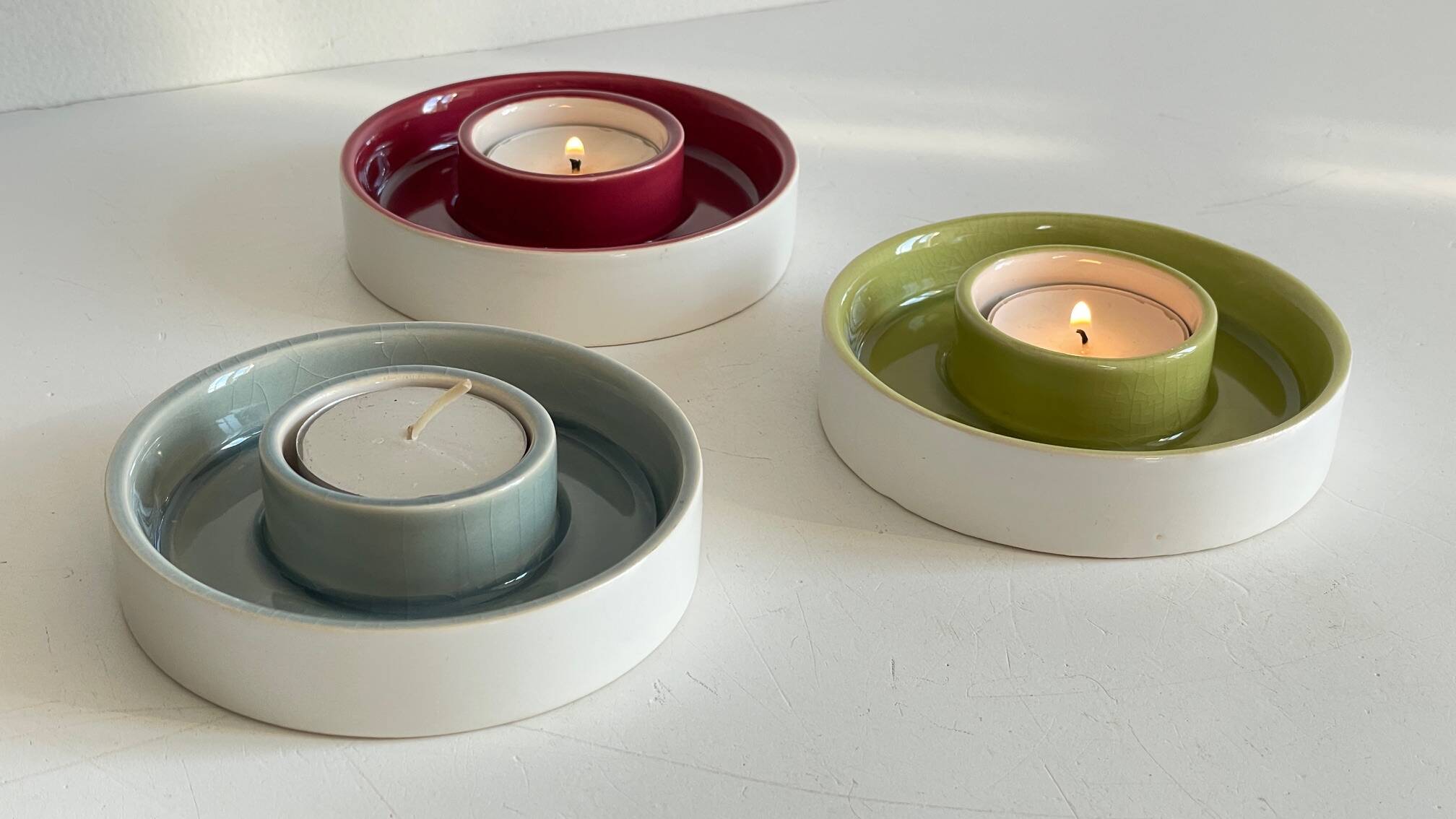 BOUGEOIRS Cracked Ceramic Candle Holder