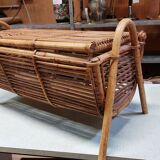 Vintage rattan and bamboo chest