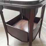 Empty table with bar flap