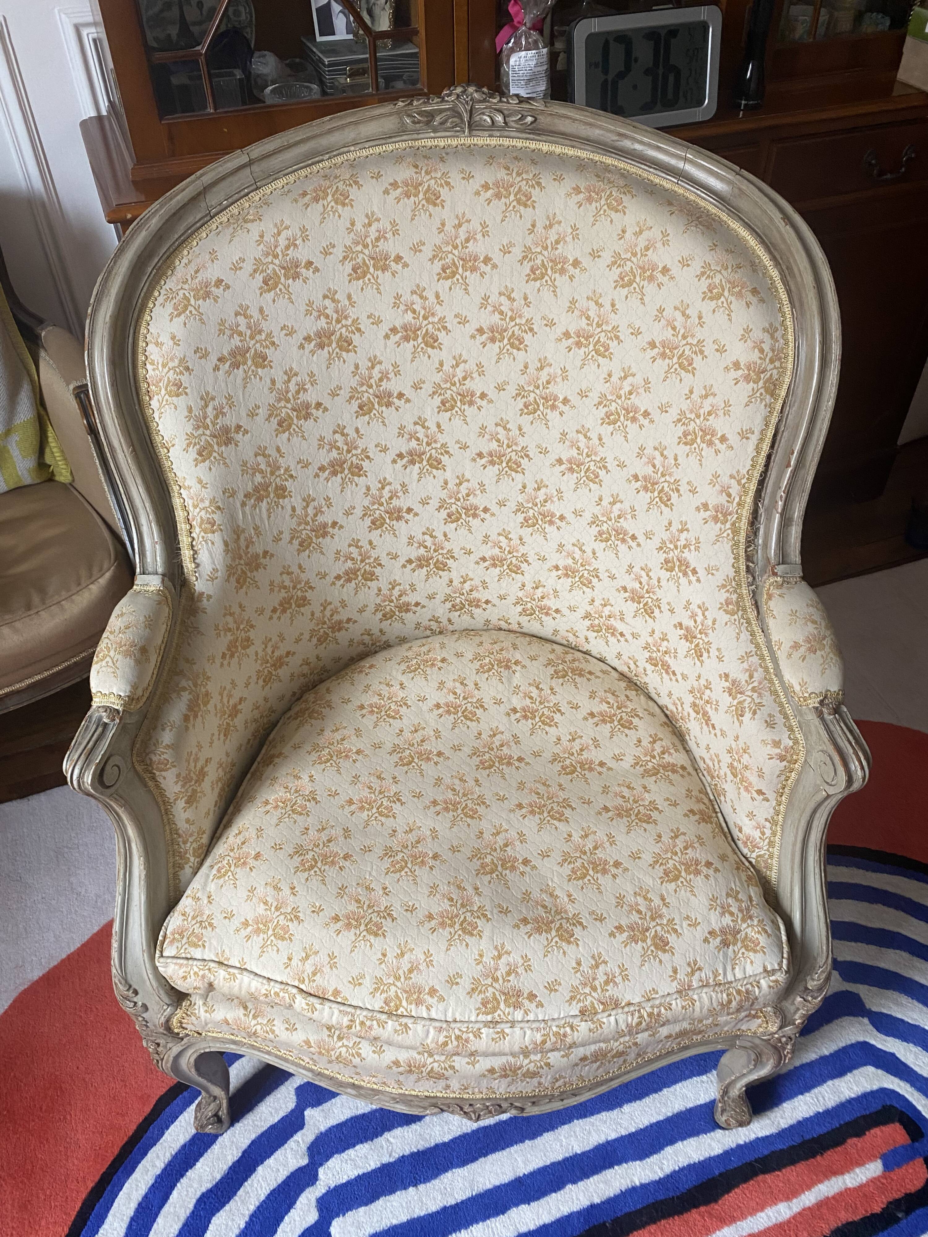Bergère fauteuil de style Louis XV