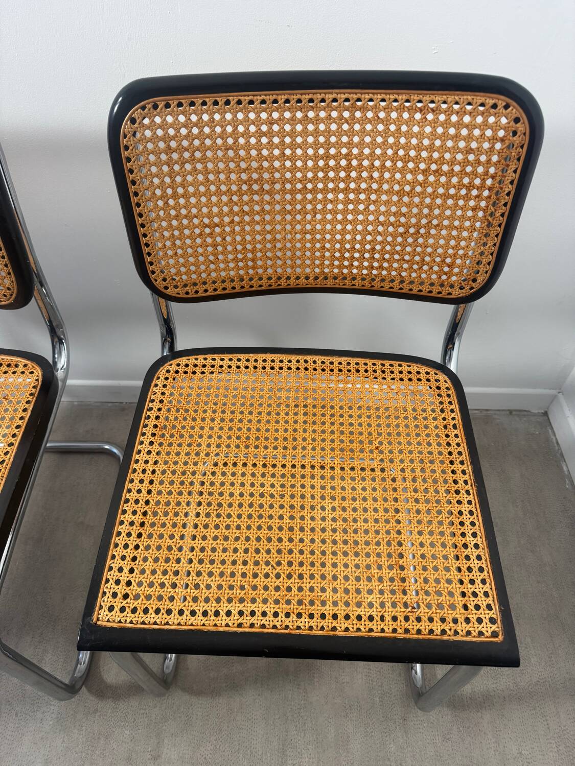 Pair of Marcel Breuer Cesca chairs Made in Italy