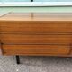Vintage sideboard in wood, metal foot, 6 drawers