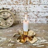 Brass clover candle holder
