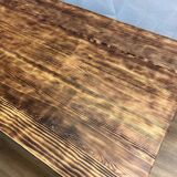 Industrial monastery farmhouse table with burnt top
