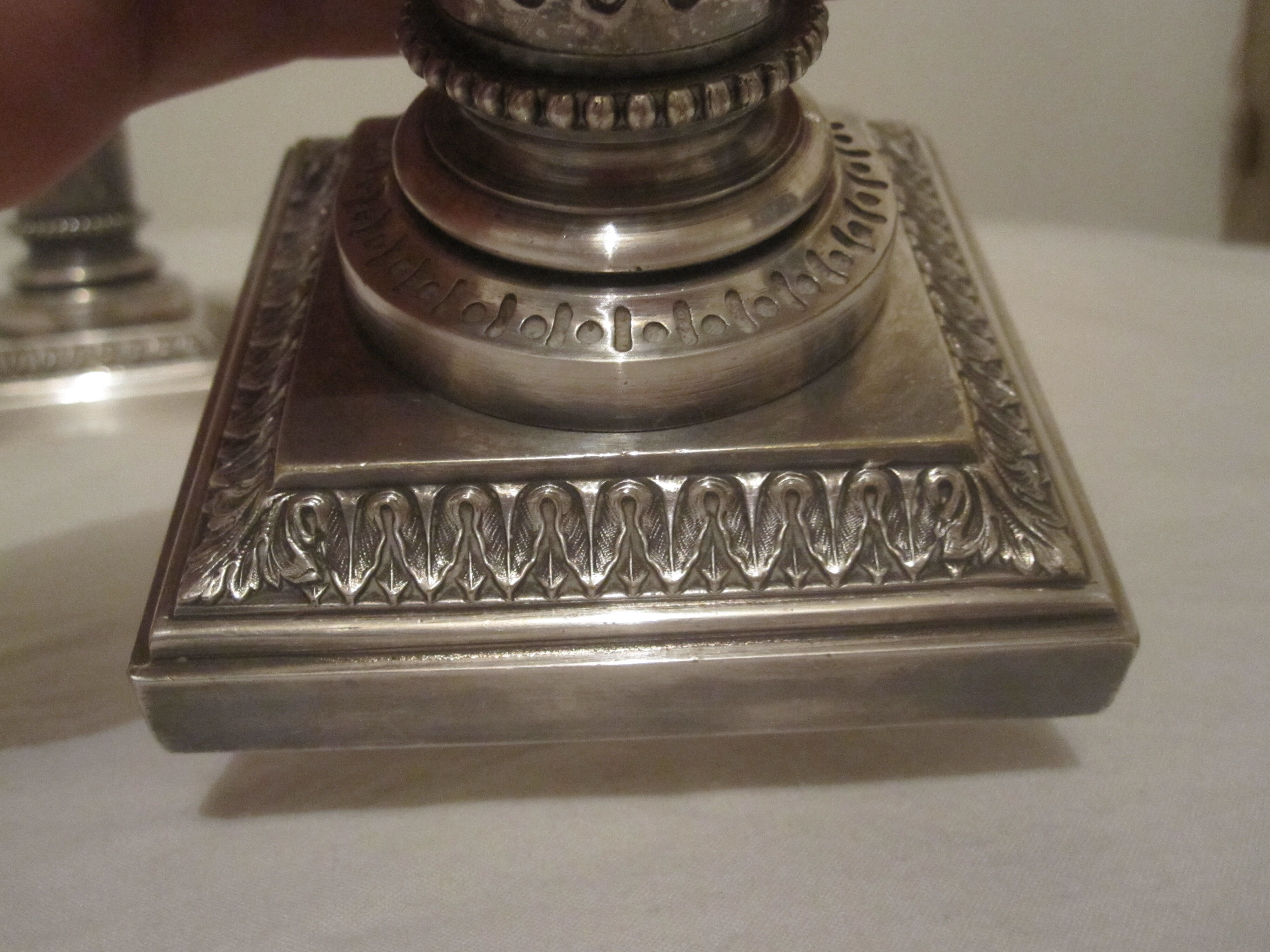 Pair of candlesticks Cailar Bailard silver metal