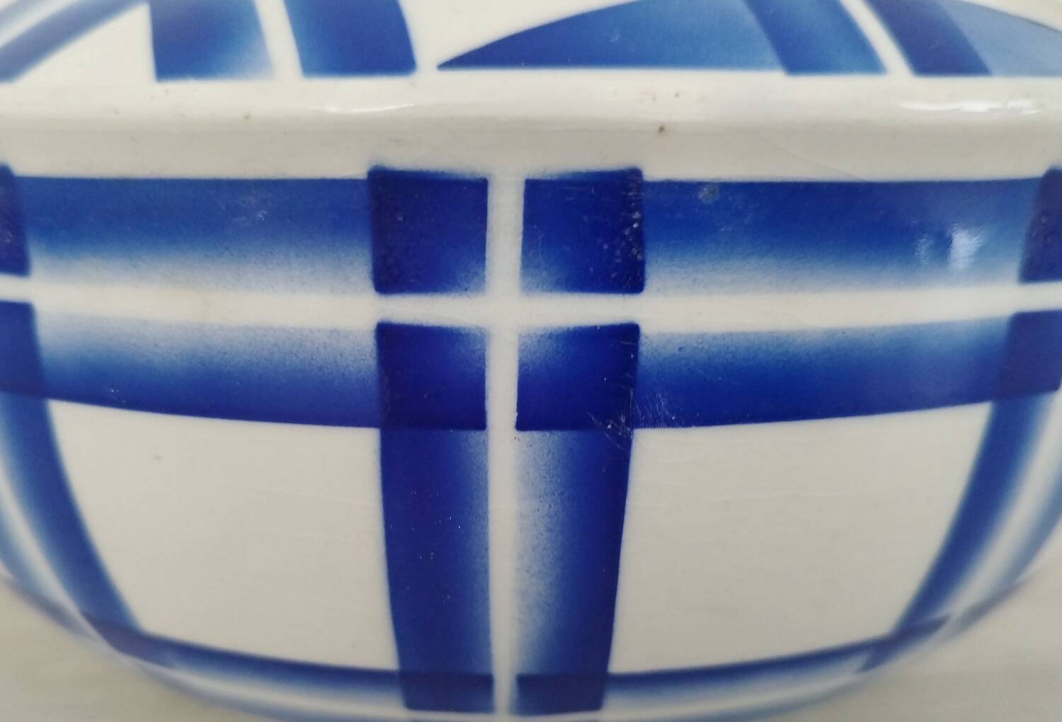 Vegetable Tureen Old Opaque Porcelain Badonviller Vintage Blue Tiles Decor