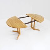 Table à manger vintage ronde extensible danoise Vamdrup Stolefabrik 1960