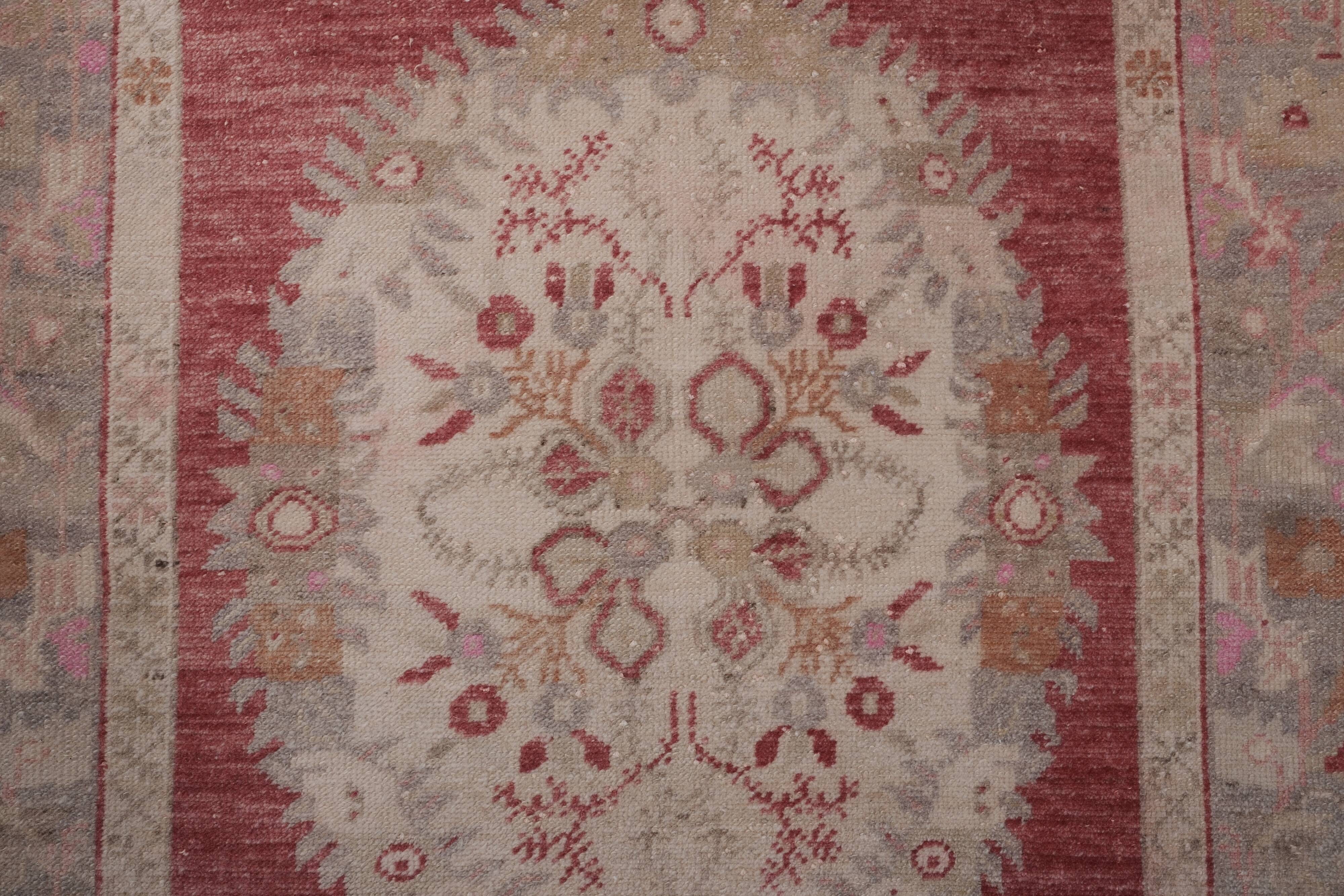 Vintage Turkish Oushak Rug Handwoven 113x207 cm