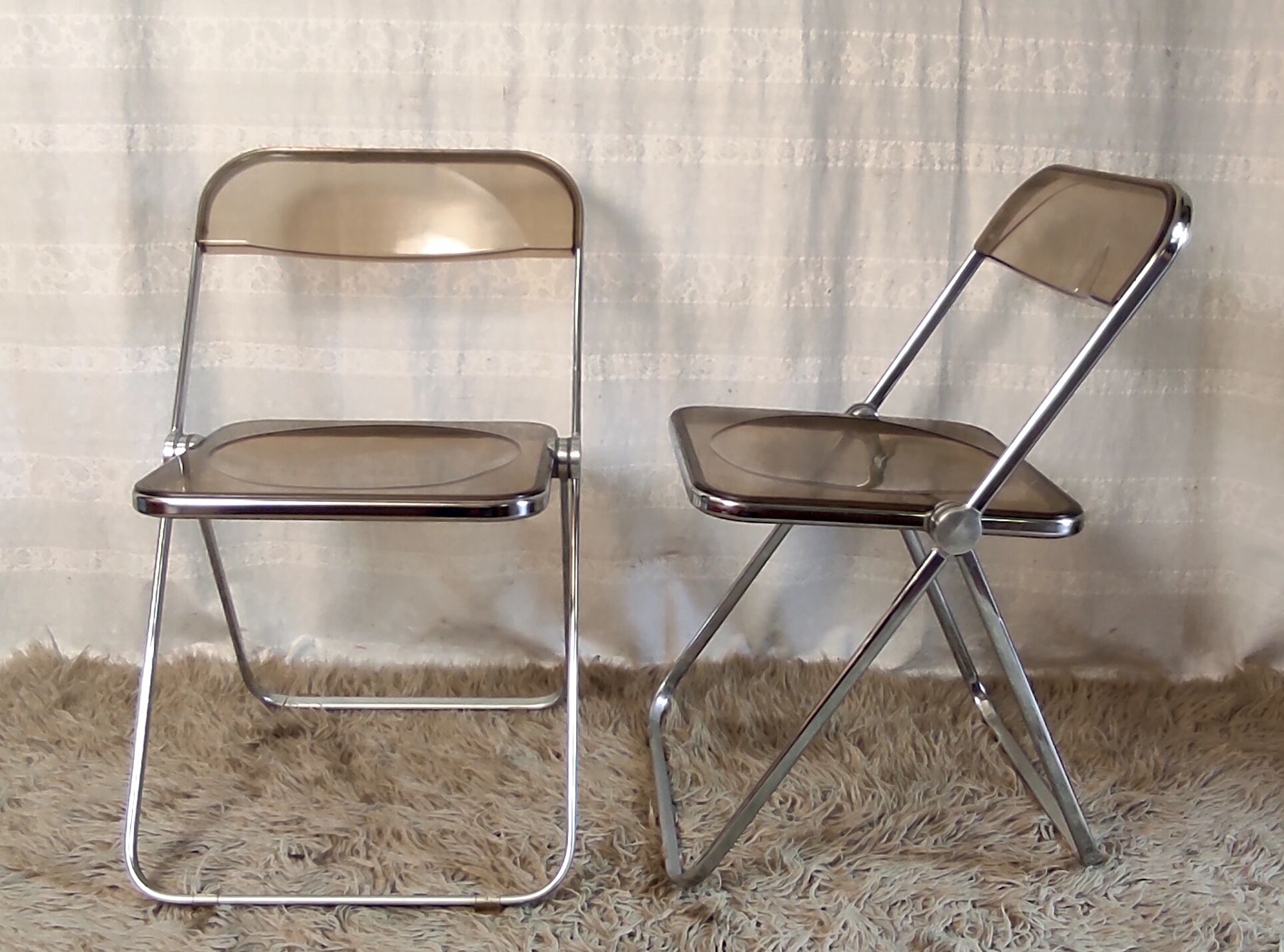 Duo of chairs "plia" by Giancarlo Piretti for Castelli, Italy 1970