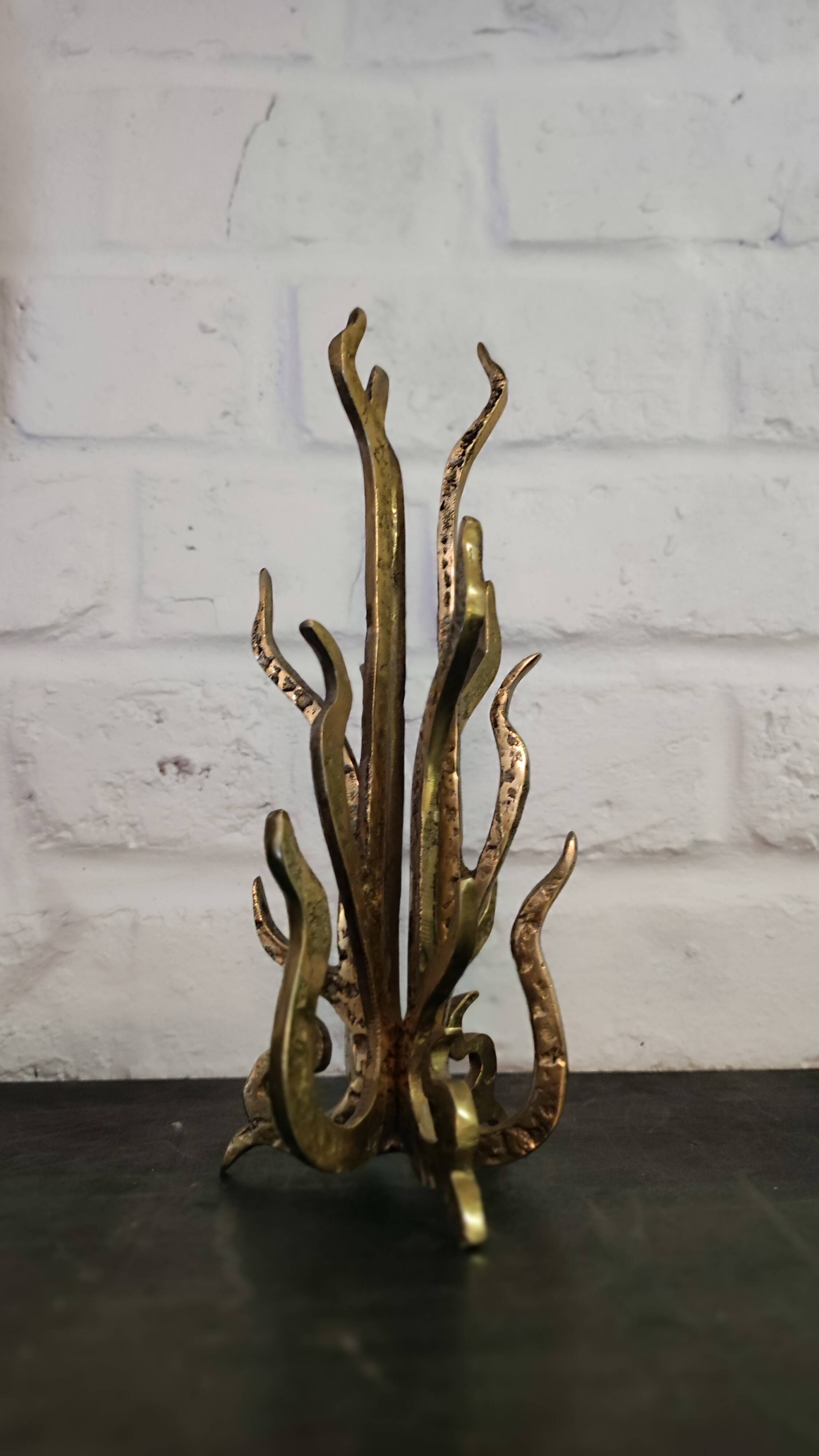 Brutalist Bronze Sculpture Candle Holder or Vase by Heinz Goll