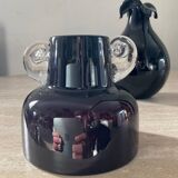 Duo of vintage glass paste vases from the 70s