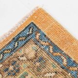 Tapis Persan Ancien Grand Format – Laine Nouée Main, Tons Beige & Bleu
