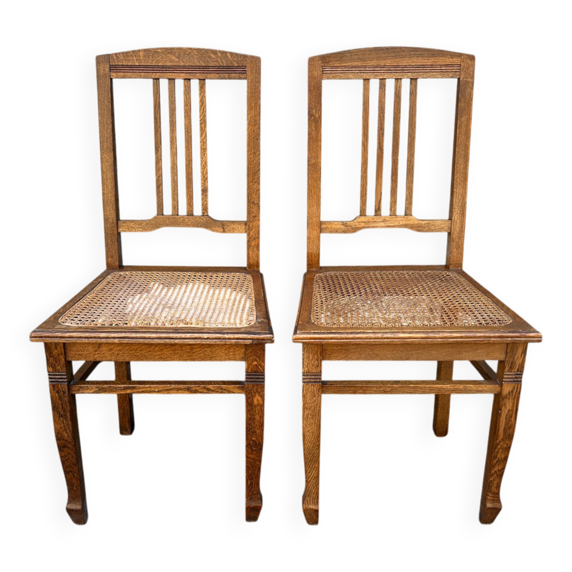 Pair of caned chairs Art Nouveau, 1900