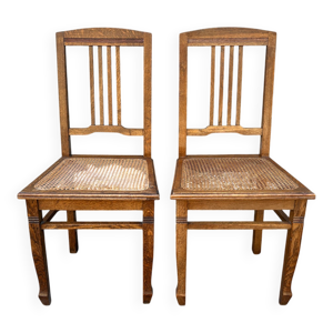 Paire de chaises cannées