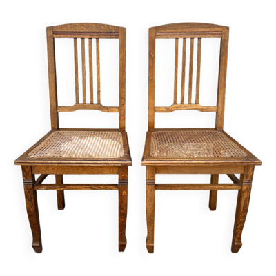 Paire de chaises cannées Art Nouveau, 1900