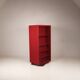 Double-face rotating display cabinet in red lacquer by Arflex, 1980s