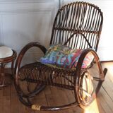 Franco Albini style bamboo rocking chair