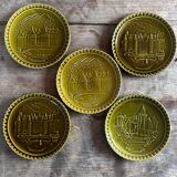 Set of 5 vintage earthenware plates