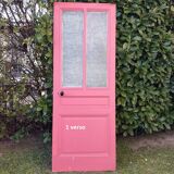 Series of 9 old communication doors, solid wood, both solid and glazed.