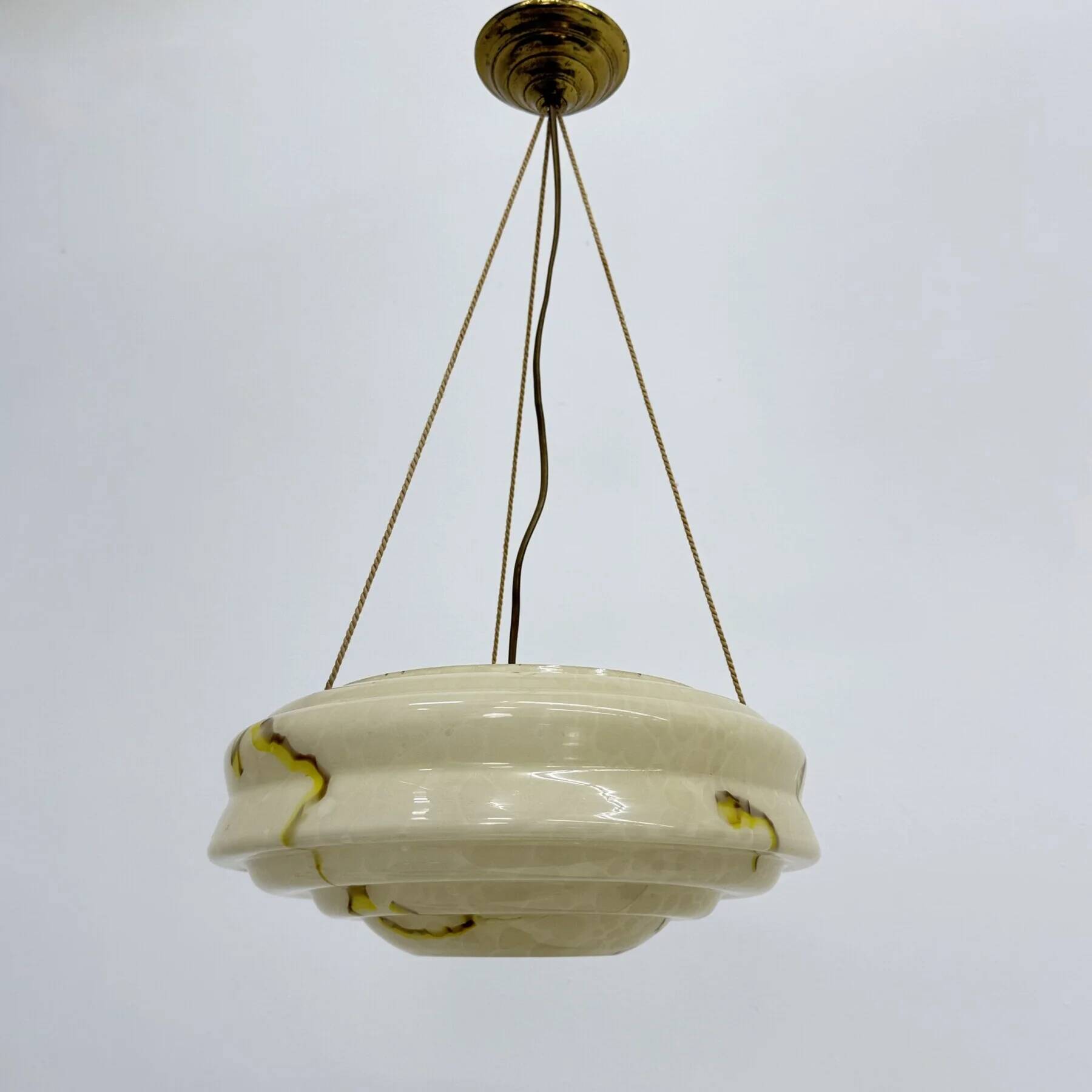 Art deco glass hanging lamp, 1950s