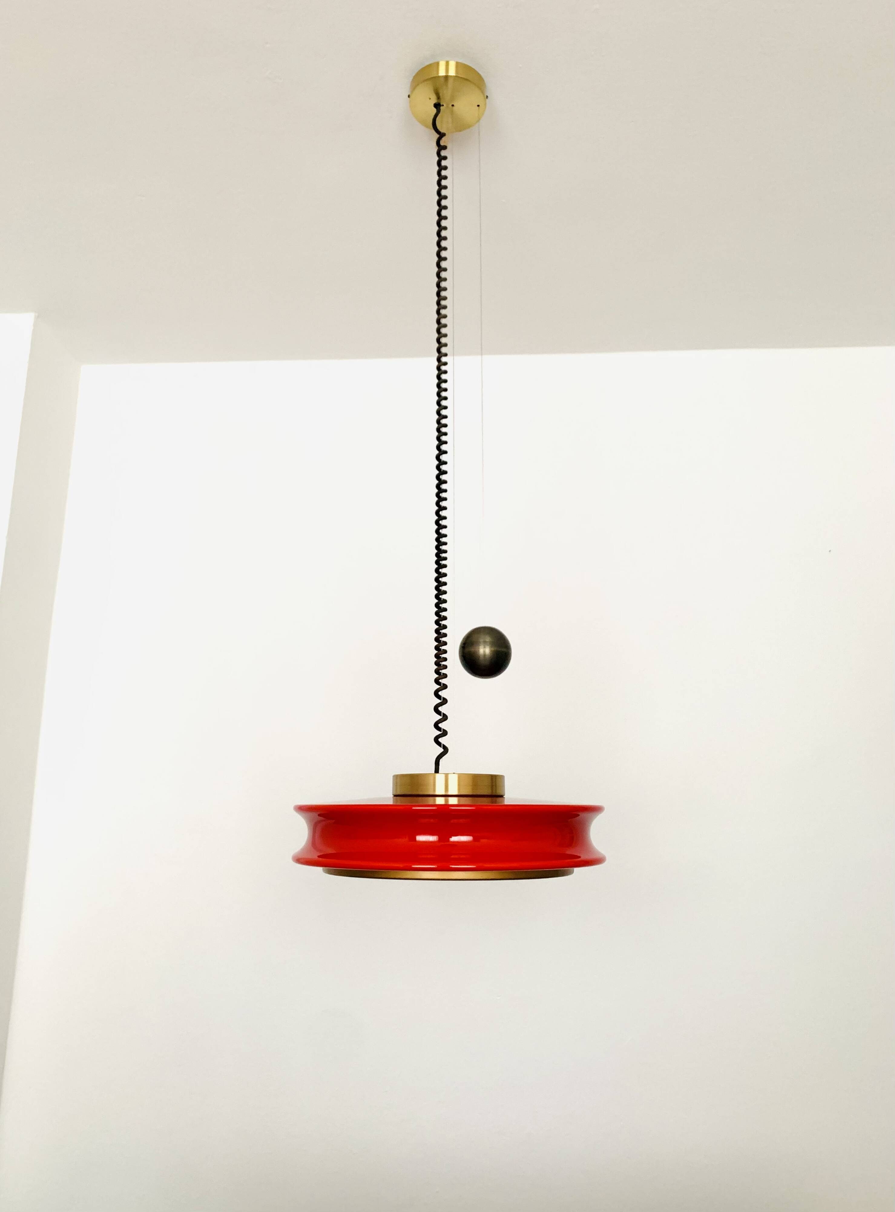 1 of 3 Adjustable Orion Glass Pendant Lamps from Staff