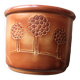 Glazed terracotta pot cover - Naive art - Dated 1953