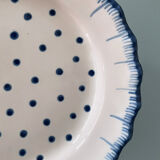 Set of 4 flat plates XIXth polka dots