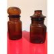 Pair of old amber glass jars