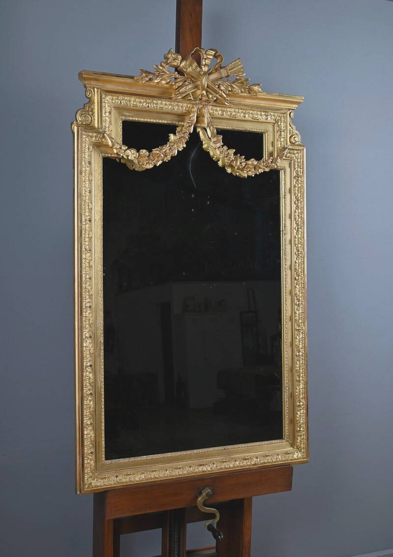 Important gilded wooden mirror, Louis XVI style – second half of the 19th century