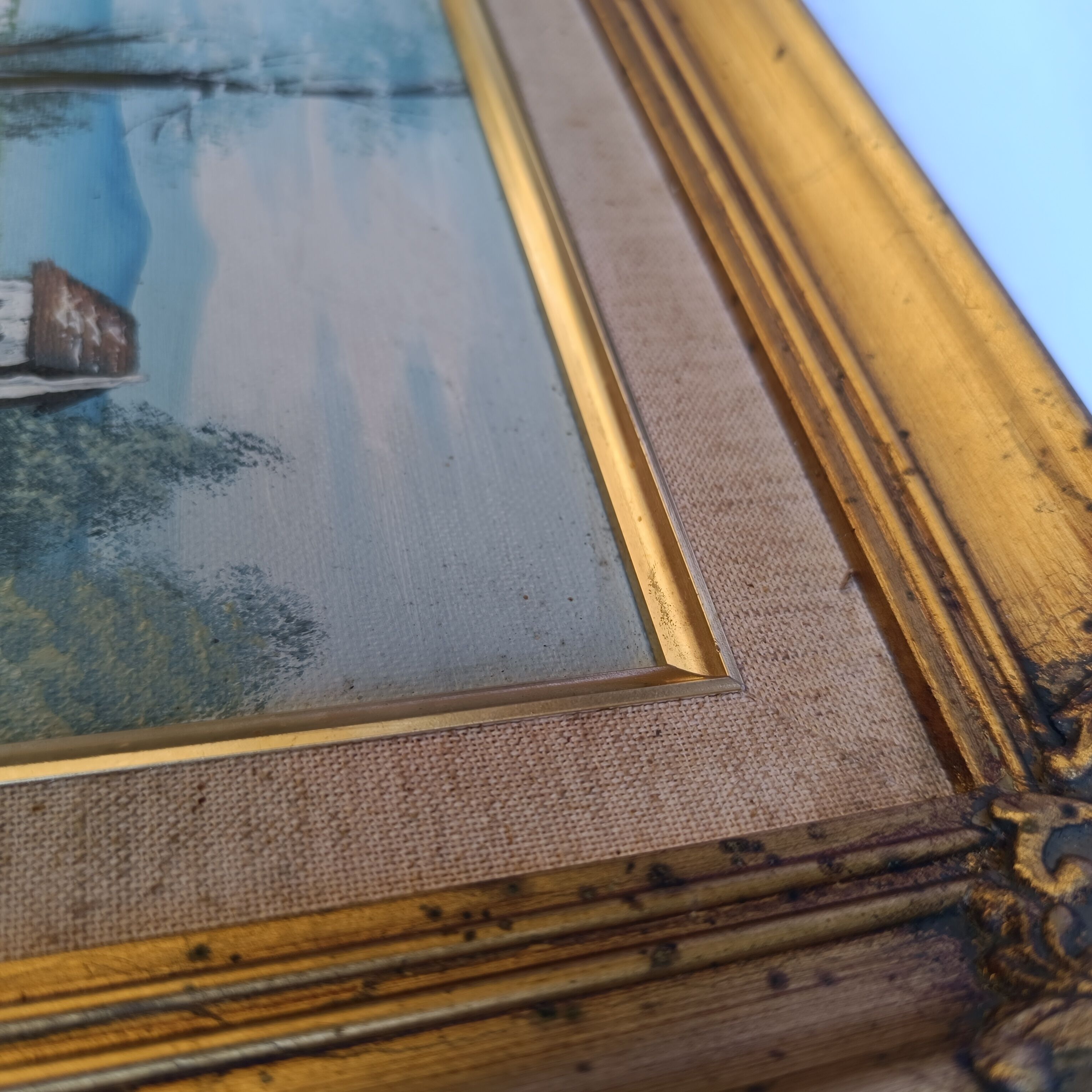 Small old painting signed