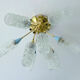 vintage lamp ceiling lamp, 50 years, brass glass, blue beige gold