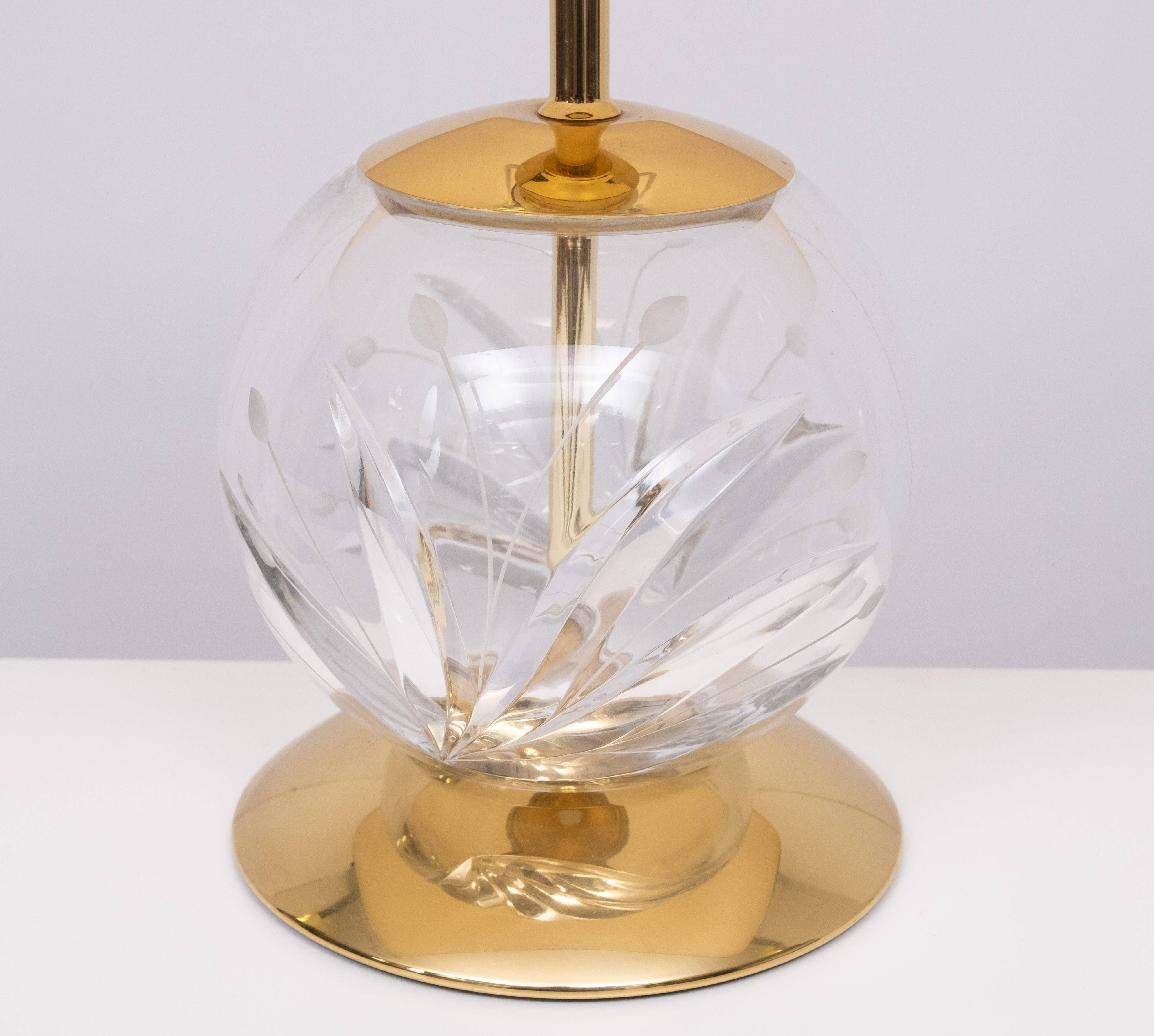 Crystal Ball Table lamp Hollywood Regency Germany 1970s