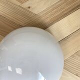 Half-moon wall and ceiling light 20 cm white opaline glass