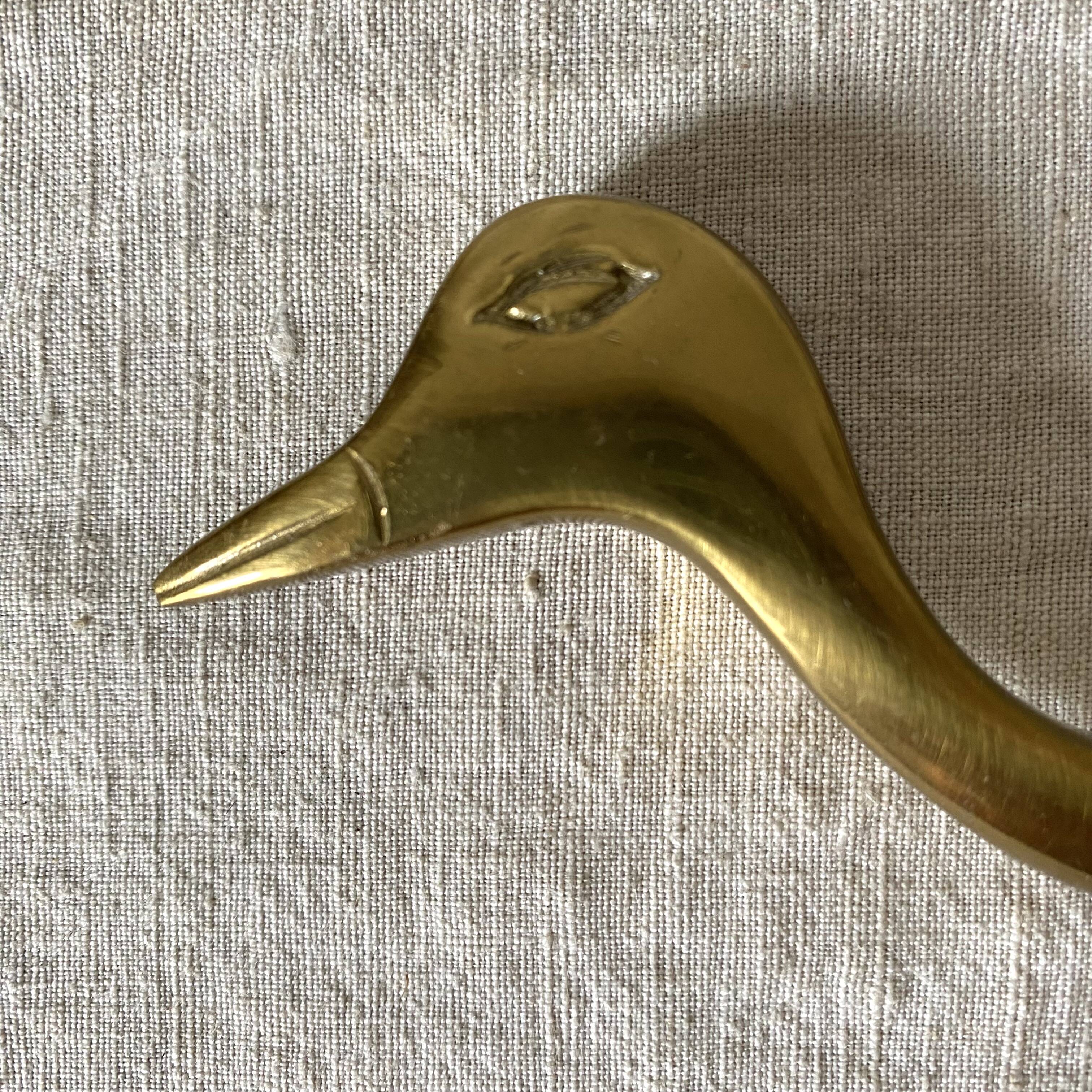 Brass coat hook, zoomorphic towel holder, bird