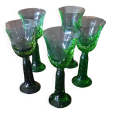 Set of 5 Saint Louis crystal wine glasses