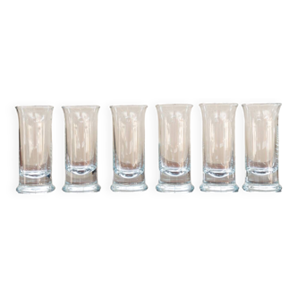 Large crystal liquor glasses, set of 6, 1970