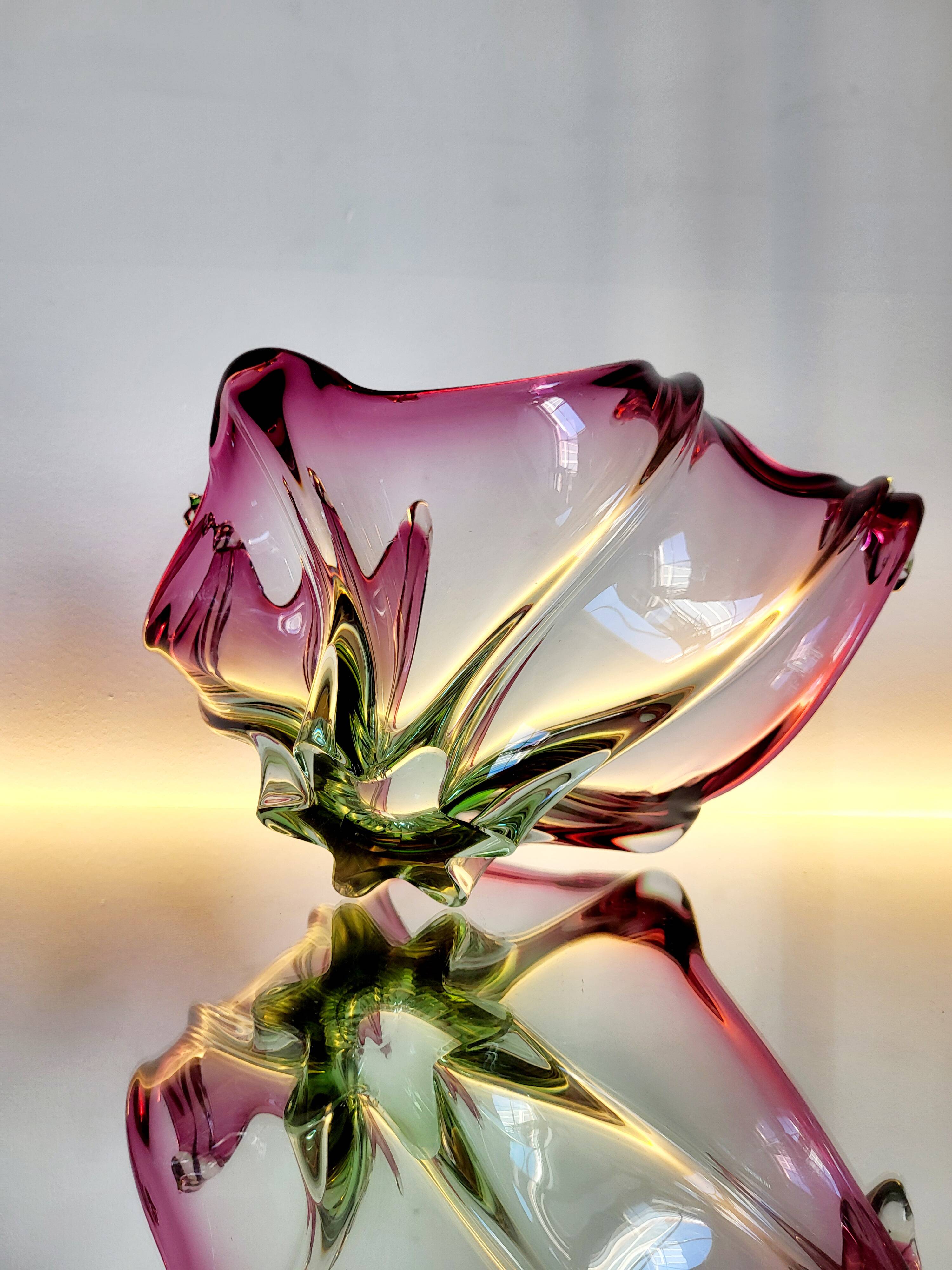 Murano vintage multicoloured bowl with organic design, Italy, 1960s