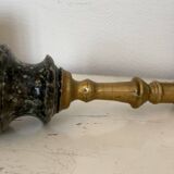 Marble and brass candle holder