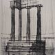 Bernard Buffet : Temple en ruine (Pompéi) - Gravure originale